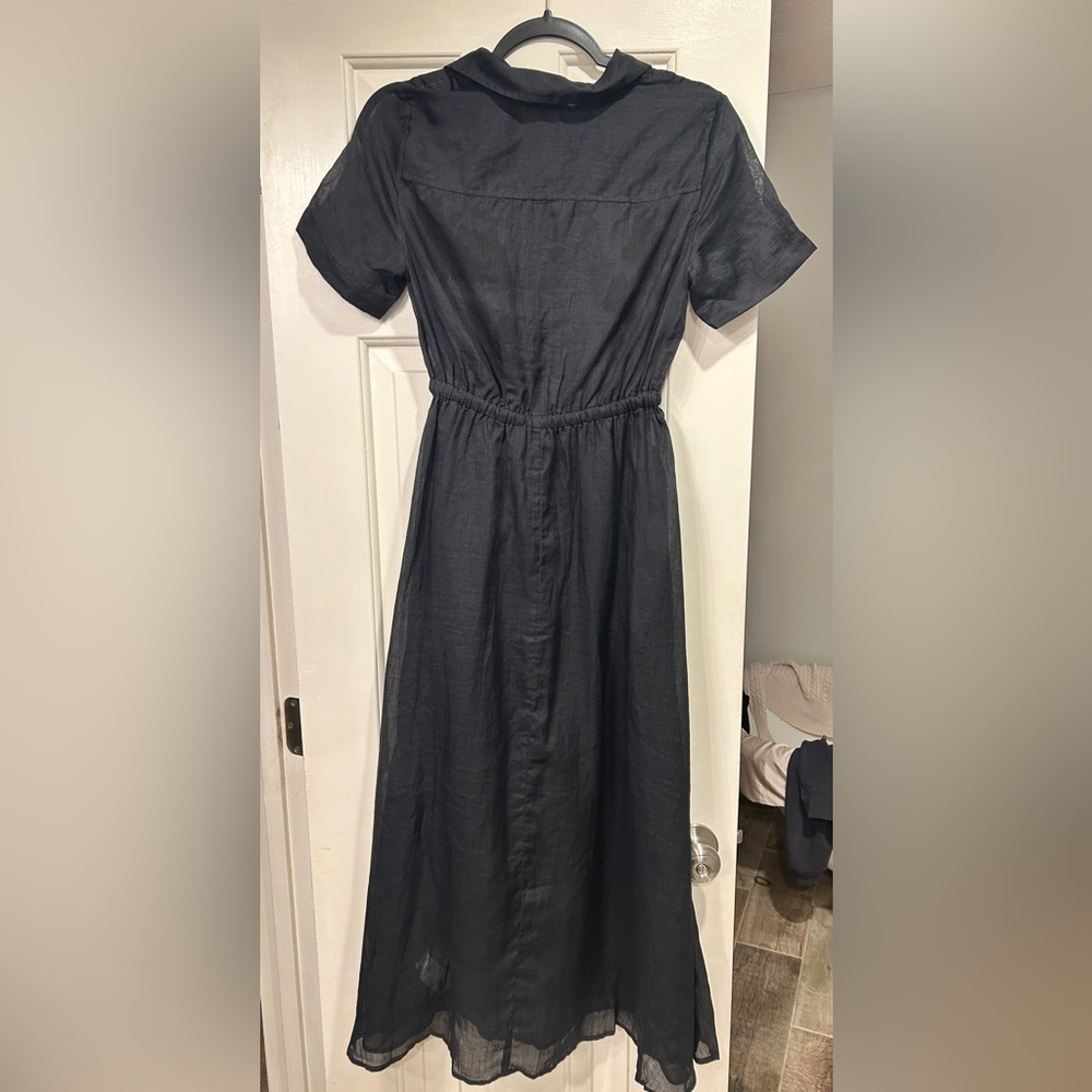 NWT J. Crew Black Cerise Shirt Dress $188 Size 0 - Picture 7 of 10